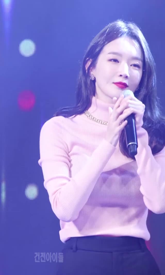 다비치(DAVICHI) 강민경 목폴라티 약간 시스루.gif