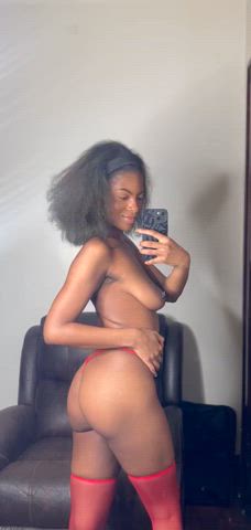 19 years old amateur ass booty ebony onlyfans panties petite solo twerking gif