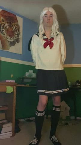 chastity cosplay crossdressing femboy feminization gay panty peel sailor schoolgirl