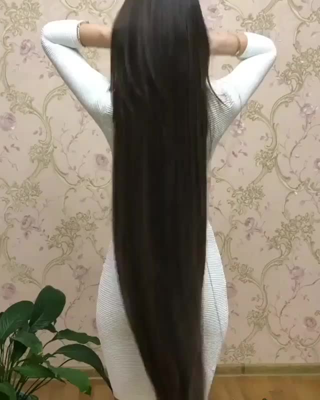 Dark silky hair