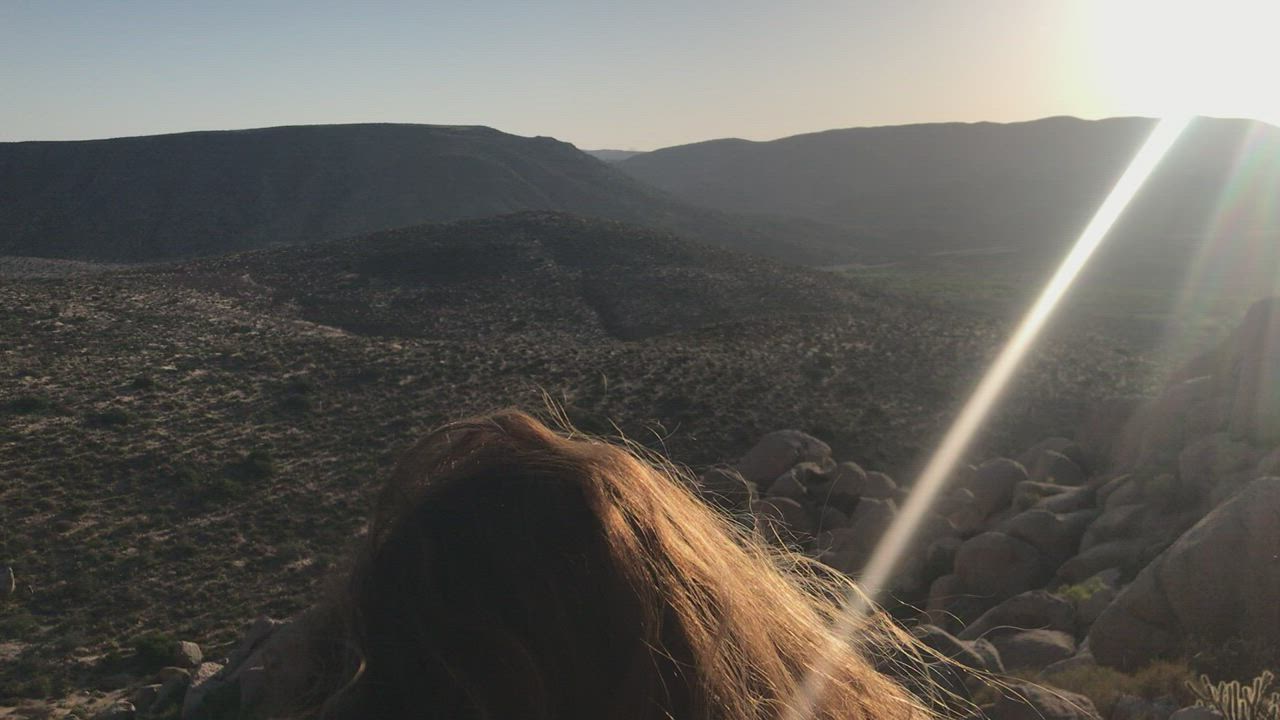 Fun on a desert hike. [gif]