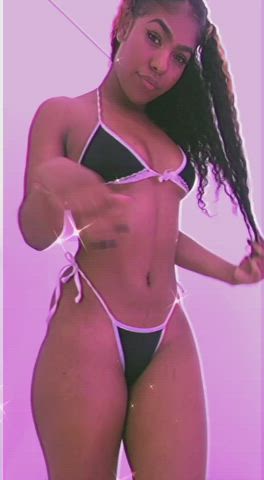 Big Ass Curly Hair Ebony Sensual Sex Slapping Small Tits gif