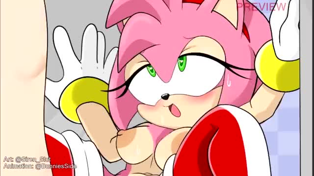 Beachside Bunnies - Amy Rose tease 2 ? Original art @Siren_Slut :)