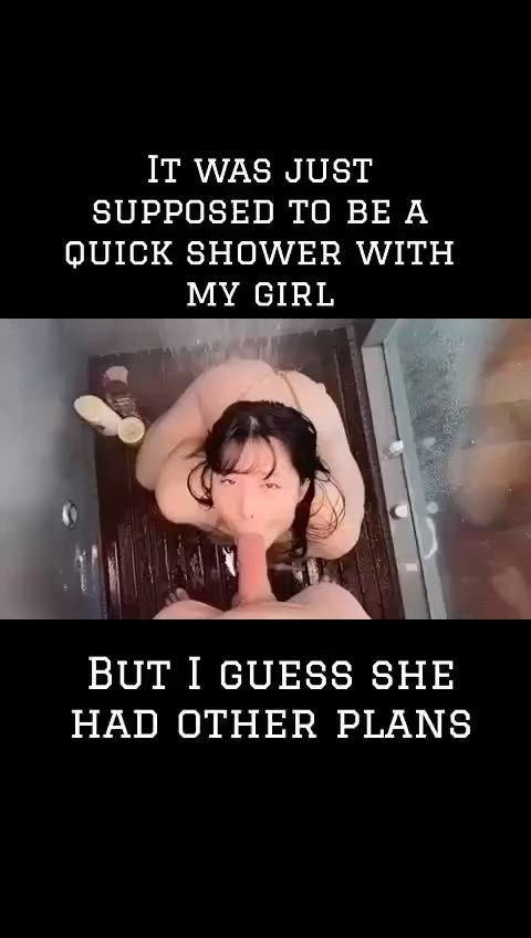 Asian BJ In The Shower