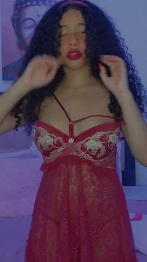 18 years old amateur big tits boobs camgirl curly hair ebony petite puffy nipples