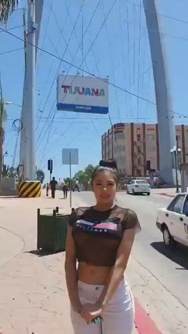 Flashing Mexican Outdoor Public Tits gif