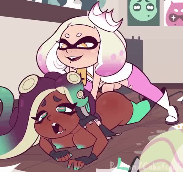 [Cobatsart] Splatoon Futanari Pearl X Marina GIF 144FPS DAIN