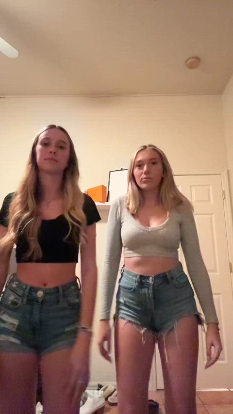 blonde jean shorts tiktok real-girls-on-tiktok gif