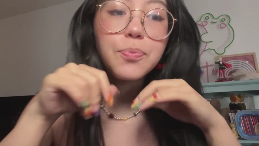 asmr asian close up glass sexy sexy voice tank top gif