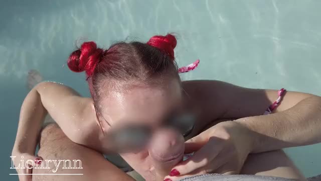 Pool blowjob