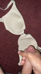 Me draining my balls onto my sisters bra 34b