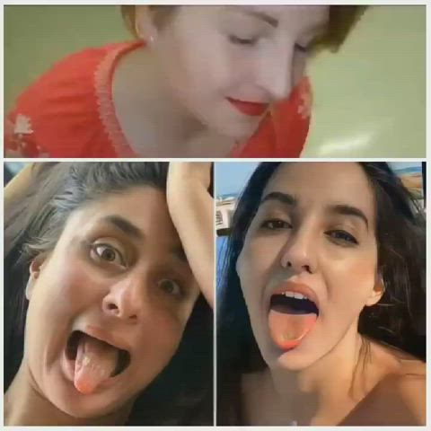 Bollywood Cum In Mouth Cumshot Desi Facial Indian Long Tongue Tongue Fetish gif