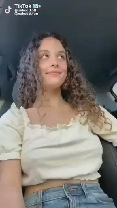 Babe Big Tits Bouncing Tits Car Cute Natural Natural Tits TikTok Titty Drop gif