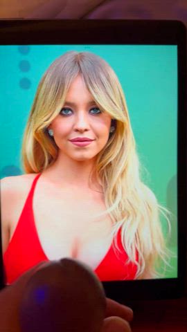 celebrity cum cumshot male masturbation masturbating sydney sweeney tribute gif