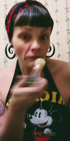 bbw milf non-nude smoking gif