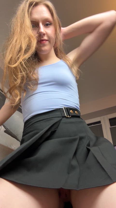 When it's windy outside, I always want to wear a skirt with no panties so strangers