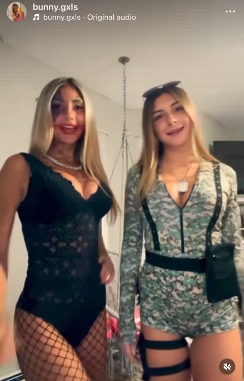 amateur ass big tits blonde booty halloween lingerie teen tiktok tits gif