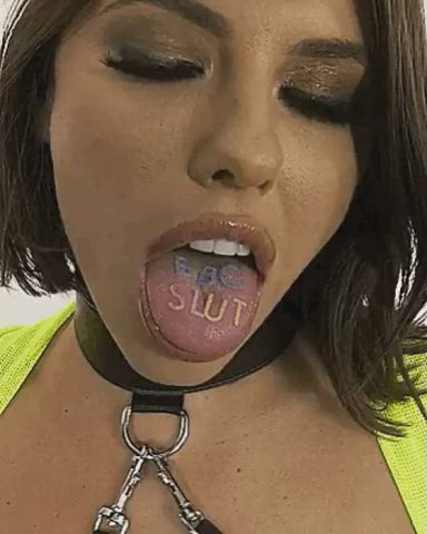 BBC Brunette Tongue Fetish gif