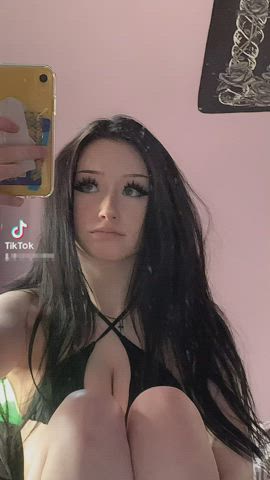 Alt Bikini Brunette Curvy Goth Pale Teen TikTok gif