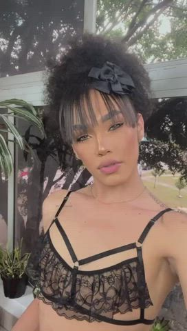 curly hair cute homemade latina trans trans woman gif