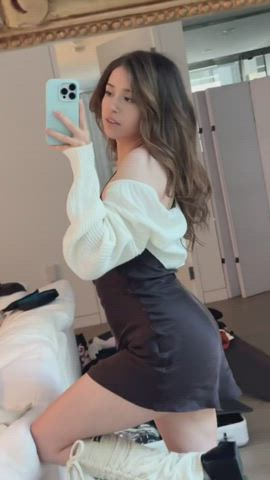 brunette legs selfie gif