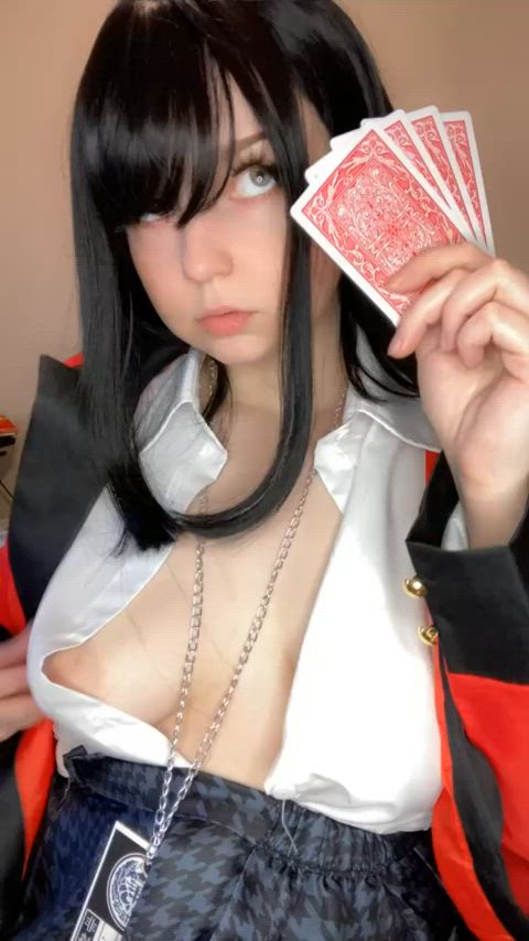 Yumeko Jabami playing with her tits [Kakegurui] (SpookyBaby777)