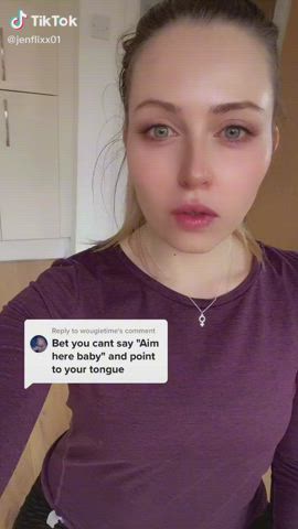 Blue Eyes British Eye Contact JOI TikTok Tongue Fetish gif