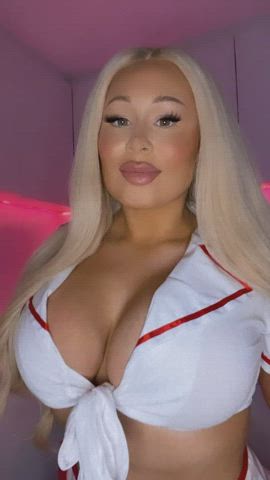 Big Tits Blonde Nurse Tanned gif