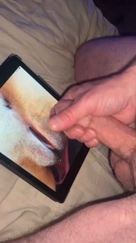 cock foreskin masturbating tribute gif