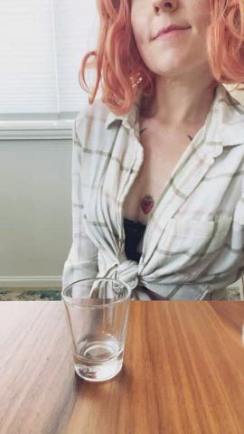 Freckles Lactating Redhead gif