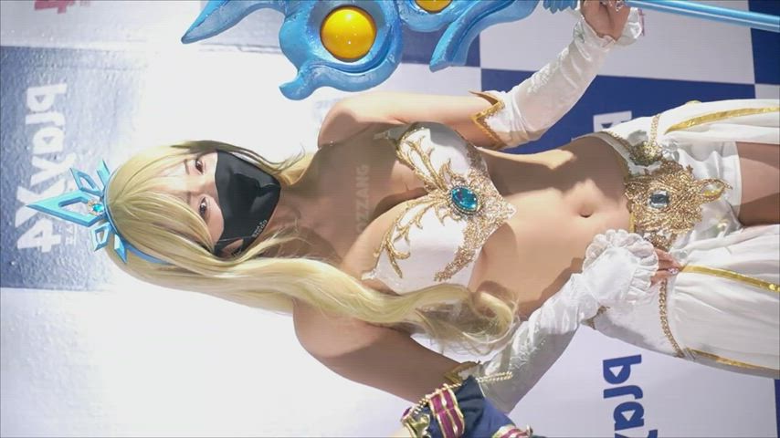 asian babe big tits bouncing tits cosplay cute elf korean model gif