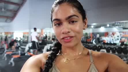 Sweaty in the gym