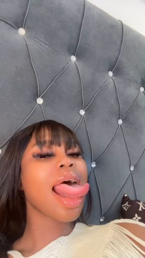 ebony long tongue tongue tongue fetish gif