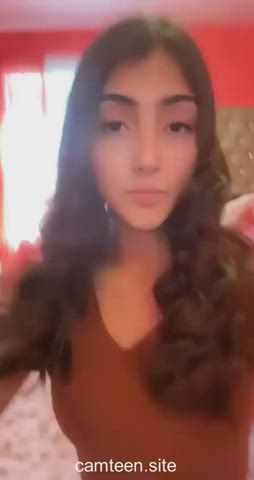 amateur brunette homemade huge tits natural tits onlyfans teen tits gif