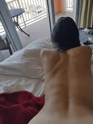 (FM) some open window hotel fun. Would love to have another couple in the bed next