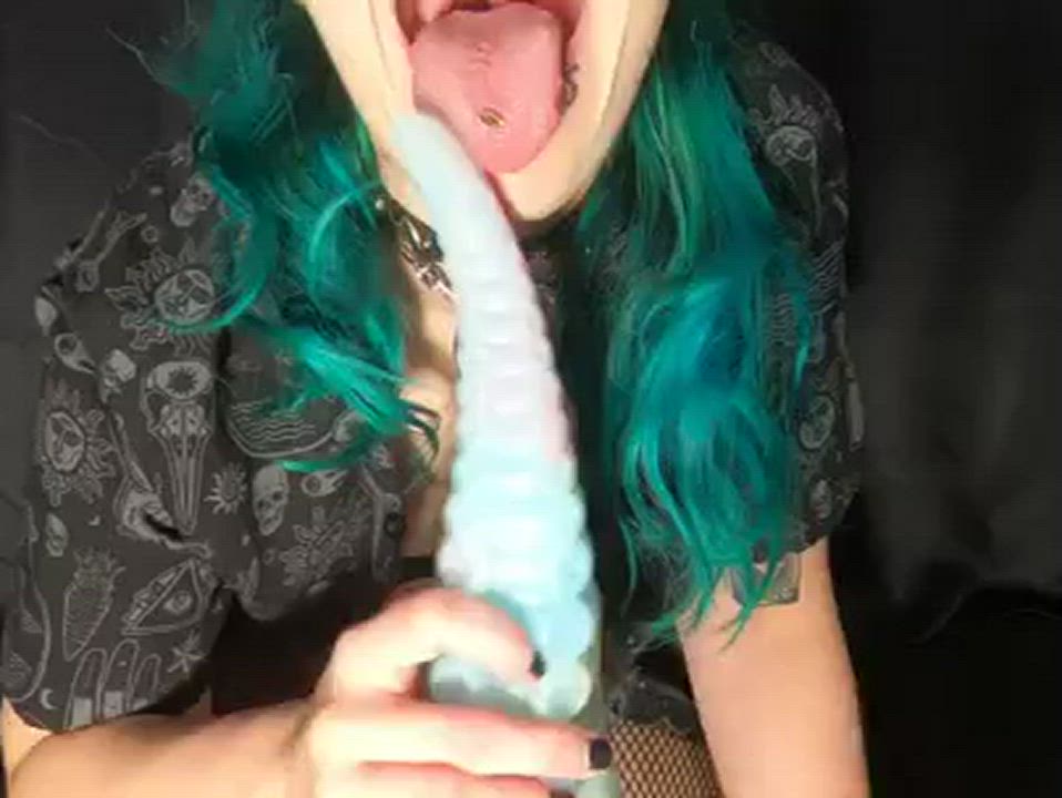Bad Dragon Goth Tongue Fetish gif