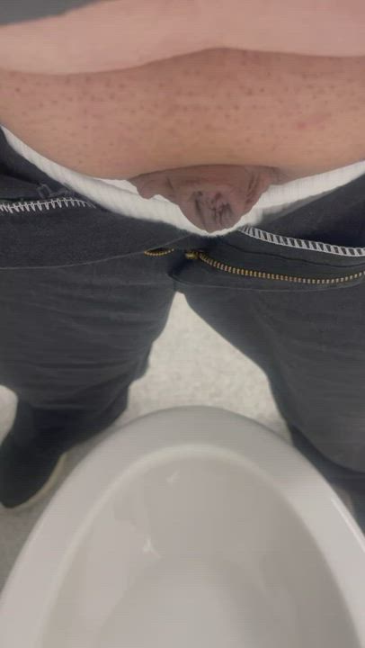 Asian Cock Pissing Tiny Toilet gif