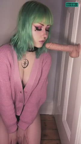 alt blowjob dildo emo goth sucking gif