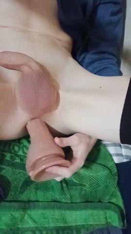 anal anal play boy pussy dildo huge dildo sissy sissy slut solo gif