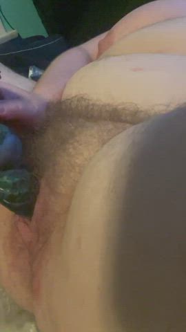Dildo Hairy Hairy Pussy Solo gif