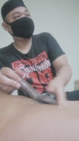 Asian Cock Erection Malaysian Massage Oiled Penis Sucking gif