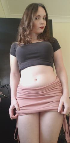 big tits brunette clothed onlyfans pale petite pussy skirt upskirt gif