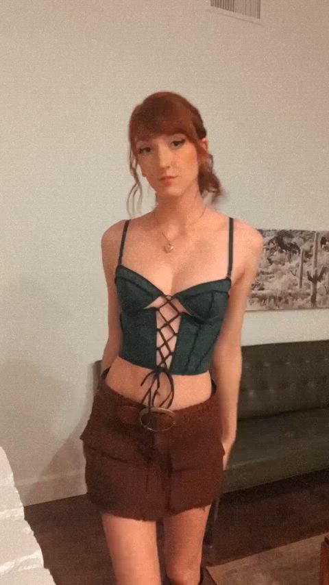 babe cute nsfw natural tits perky redhead tease tits just-boobs gif