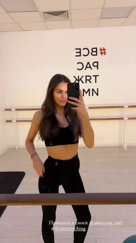 big tits gym model sexy gif