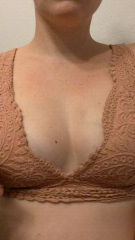 boobs bra lactating squeezing tits gif