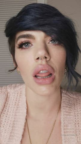 Goth Long Tongue Tongue Fetish gif