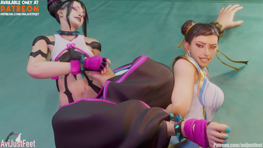 Chun Li Feet Tickled by Juri Han