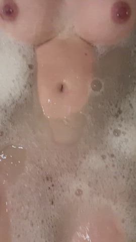 bath belly button nipple piercing gif
