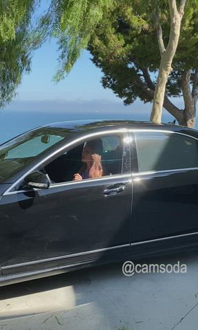 Glamour Model Getting Out of Her Car