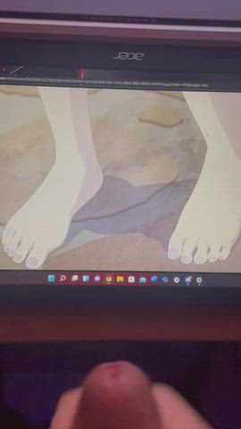 Anime Cum Feet Tribute gif